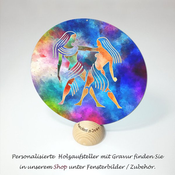 ✯ Sternzeichen Nr. 05 ZWILLINGE  ✹ Sonnen Fänger Licht Glas Bild Fenster Deko Geschenk Astrologie