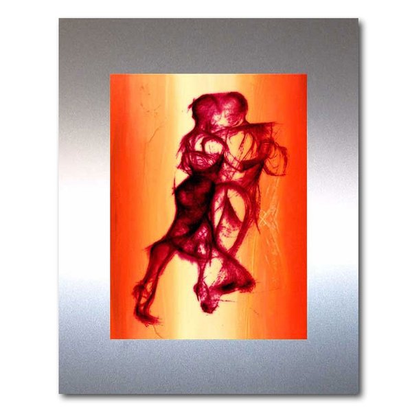 TANGO - Tanzpaar Bild auf Metall - Moderne Kunst - Wandbild auf spiegelnden Aluminium - 50 x 60 cm