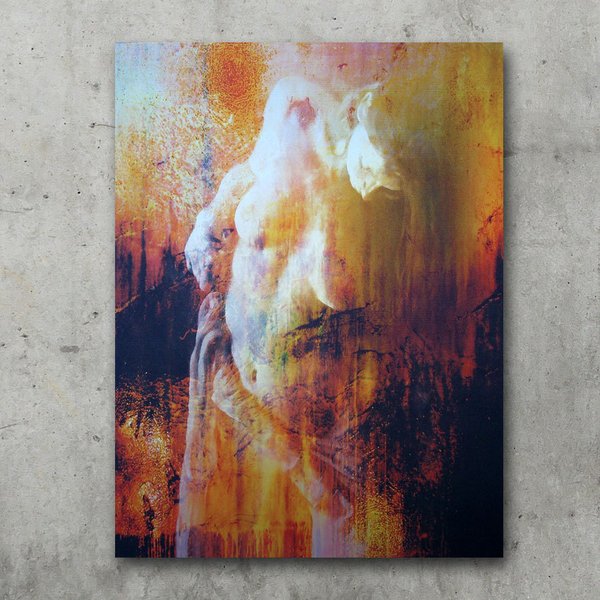 Frauen Akt 74. Bild auf Metall - abstrakte Kunst - Wandbild auf spiegelnden Aluminium - 30 x 40 cm