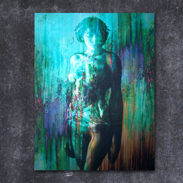 Frauen Akt 75. Bild auf Metall - abstrakte Kunst - Wandbild auf spiegelnden Aluminium - 30 x 40 cm