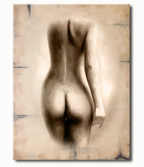INSIGHT Akt Frau - Leinwand auf Keilrahmen - Moderne Wandbilder - Kunstdruck limitiert 50 x 70 cm