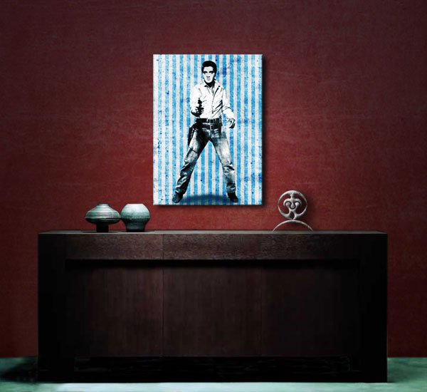 ELVIS - Leinwand auf Keilrahmen - Kunstdruck limitiert - Modernes Wandbild - 50 x 70 cm
