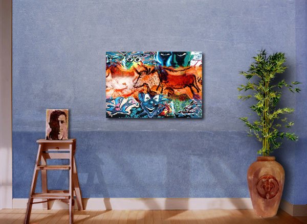 TIME - Leinwand auf Keilrahmen - Moderne Wandbilder - Kunstdruck limitiert - 80 x 50 cm