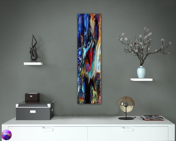 4 Bilder auf Metall - Moderne Kunst abstrakt  - Wandbilder auf spiegelnden Aluminium -115 x 100 cm